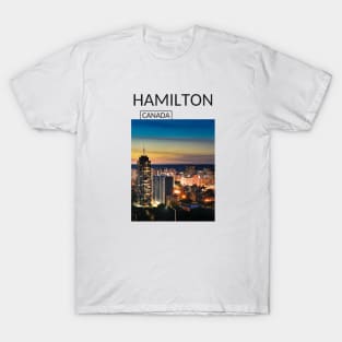 Hamilton Ontario Canada Cityscape Skyline Gift for Canadian Canada Day Present Souvenir T-shirt Hoodie Apparel Mug Notebook Tote Pillow Sticker Magnet T-Shirt
